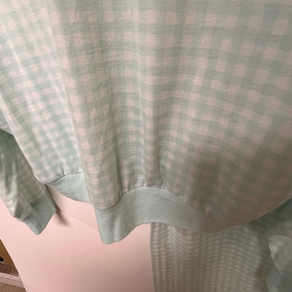 HONEY DEW SIZE SMALL LADIES LONG SLEEVE PAJAMA’S MINT GREEN & WHITE CHECKERED - Picture 10 of 11